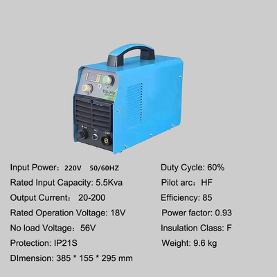 DC MOSFET-omvormer 200A TIG-250 Tig Lasmachine voor roestvrij en aluminium lassen 220V 18V 18