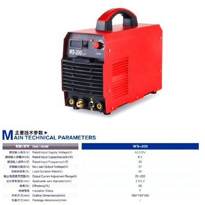 WS-200 6.3KVA 220V IGBT-omvormer TIG/MMA Mini-lassen geschikt voor verschillende toepassingen