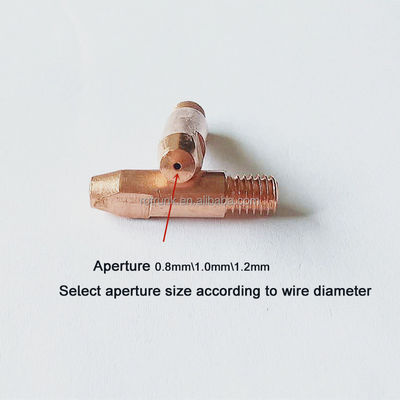 1.0mm koper contactpunt voor Binzel Type 24KD CO2 MIG Torch Nozzle Protector Inclusief