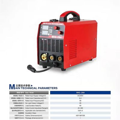 Multifunktioneel IGBT 4 In1 INVERTER 50/60HZ ARC Welders MIG280 voor ijzeren roestvrij staal
