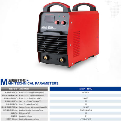 Inverter Booglasmachine MMA-400D 400amp IGBT Industriële Booglasser DC MOTOR 25KG