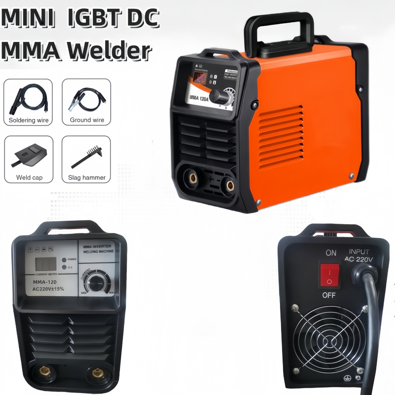 Draagbare Mini IGBT DC MMA-sweismachine met een nominale uitgangsstroom van 120 A en een ingangsspanning van 220 V